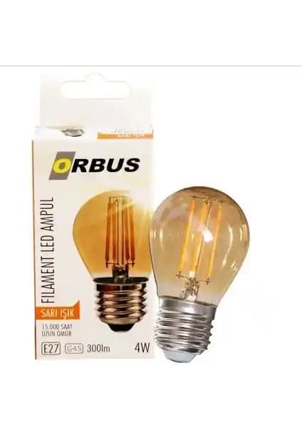 Orbus GA45 4W Amber E27 Dekoratif Ampul ile İç Mekanlarda Estetik ve Sıcak Atmosfer Yaratın