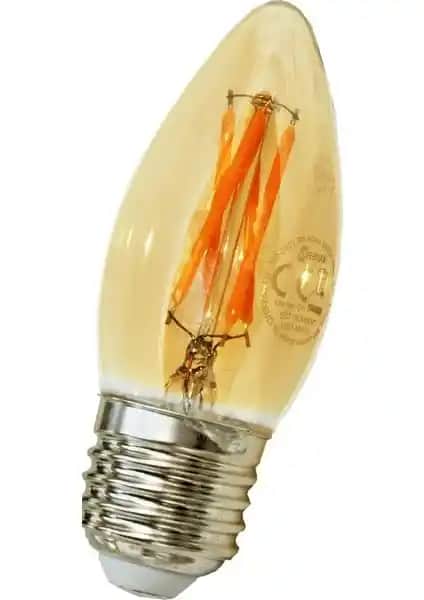 Orbus Rustik Amber Mum Ampul E-27 Sıcak Işık ve Dekorasyon İçin Uygun