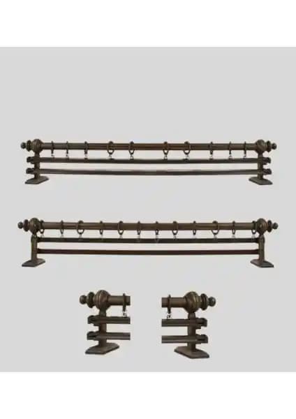 Orlenda Ahşap Başlıklı Alüminyum Boru Rustik Perde Askısı: Dayanıklı ve Estetik Çözüm