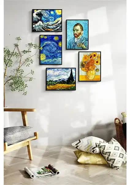 Özcanlar Çerçevesiz 5 Parça MDF Tablo Seti Modern ve Şık Dekorasyon İçin