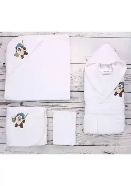 Özdilek Lisans Nakışlı Bambu Bebek Seti Tazmania Beyaz - Doğal ve Şık Bebek Bakım Ürünü