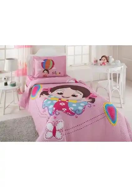 Özdilek Niloya Kelebek Temalı Tek Kişilik Nevresim Takımı Çocuk ve Genç Odaları İçin