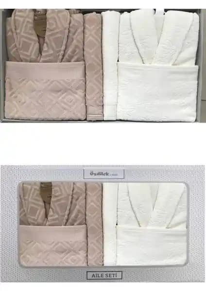 Özdilek Pastoral Krem Bej Aile Bornoz Seti 1505 – Yüksek Kalite ve Şıklık Sunar