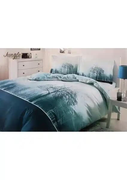 Özdilek Su Yeşili Jungle Çift Kişilik Nevresim Takımı Doğa Temalı ve Yüksek Kaliteli
