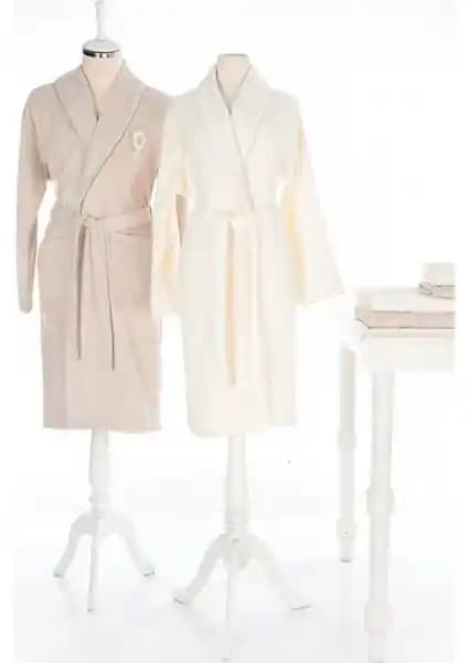 Özdilek Wedding Aile Bornoz Seti Krem-Taş 3447: Şıklık ve Konfor Bir Arada