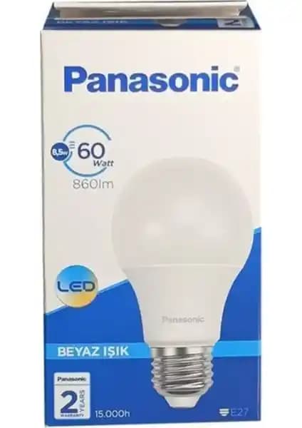 Panasonic LED Lamba 8.5W E27 Beyaz Işık 6500K Enerji Verimli ve Uzun Ömürlü Aydınlatma Çözümü