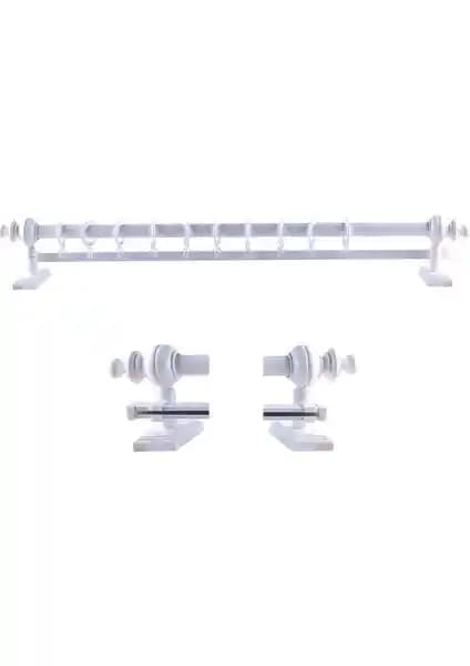 Perdejim Beyaz Ahşap Rustik Perde Askısı: Estetik ve Dayanıklı Tasarım Çözümü