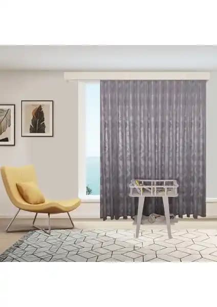 Perhal Damaks Osmanlı Desen Gri Örme Tül Perde: Estetik ve Pratik Kullanım İmkanı