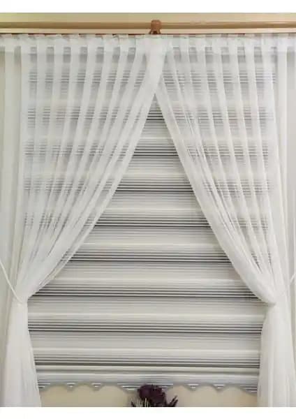 Perhal Desensiz Petek Zemin Grek Halatlı Kruvaze Tül Perde: Modern ve Fonksiyonel Tasarım