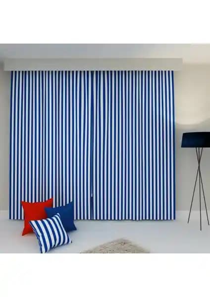 Perhal Mavi Beyaz Çizgili Balkon Perdesi: Estetik ve Dayanıklı Balkon Aksesuarı