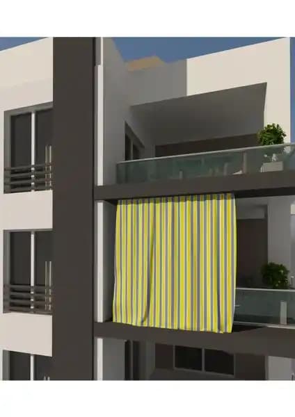 Perhal Sarı Gri Çizgili Balkon Perdesi: Estetik ve Fonksiyonellik Bir Arada