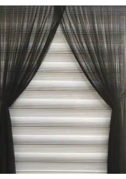 Perhal Siyah Desensiz Petek Zemin Tül Perde: Modern ve Şık Tasarım Özellikleri