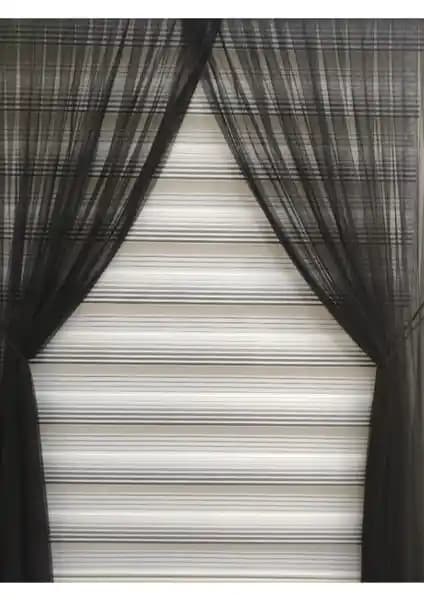 Perhal Siyah Desensiz Petek Zemin Tül Perde: Modern ve Şık Tasarım Özellikleri