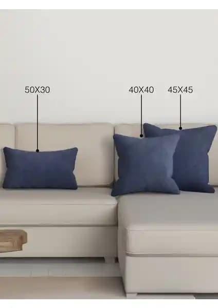 Perle Home Daily Series Uzay Mavisi Kırlent Yastık Kılıfı Modern Ev Dekorasyonu İçin Şık ve Dayanıklı