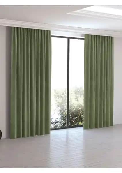 Perle Home Daily Serisi Zeytin Yaprağı Ada Fon Perde Modern ve Şık Tasarım