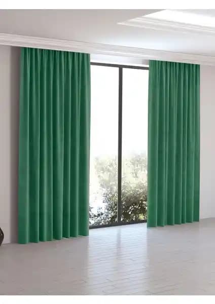 Perle Home Daily Serisi Zümrüt Yeşili Ada Fon Perde: Modern Tasarım ve Fonksiyonellik