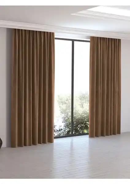 Perle Home Kahve Rengi Ada Fon Perde Modern Tasarım ve Kolay Bakım Özellikleriyle