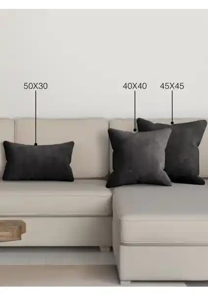 Perle Home Siyah Renk Kırlent Kılıfı Modern ve Dayanıklı Tasarımıyla Dekorasyonunuza Şıklık Katar