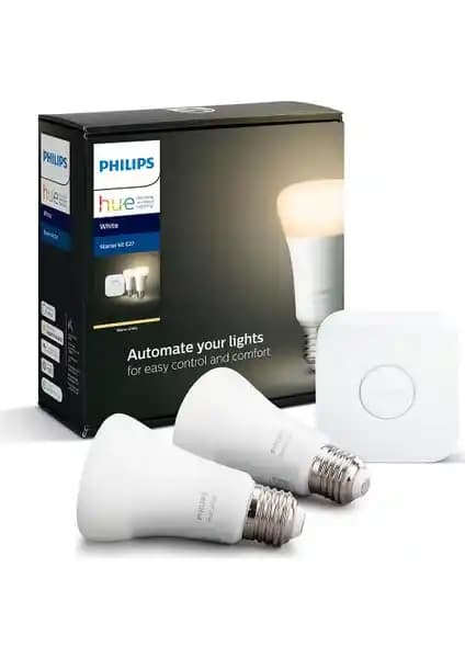 Philips Hue Beyaz Akıllı Başlangıç Seti 2'li E27 Bluetooth ile kolay ve şık aydınlatma çözümü