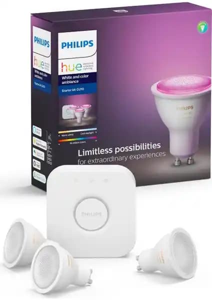 Philips Hue Renkli Akıllı Spot Başlangıç Seti: Enerji Verimli ve Çok Yönlü Aydınlatma Çözümü