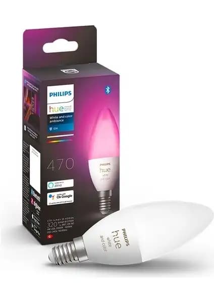 Philips HueWCA 5.3W E14 Renkli Akıllı Ampul B39 Modern ve Enerji Verimli Aydınlatma Çözümü