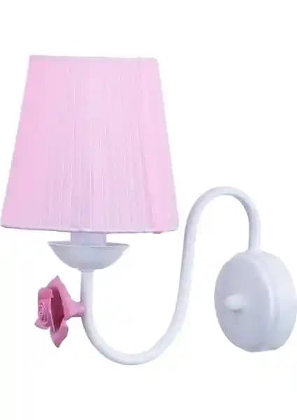 Polat Ay<dı>nlatma Samara Beyaz Pembe Güllü Aplik Modern ve Dayanıklı İç Mekan Aydınlatması