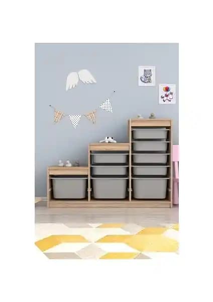 Pratico Swiss 9 Gri Sepetli Çok Amaçlı Dolap Modern ve Dayanıklı Tasarım