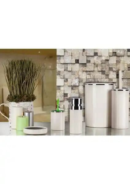 Primanova Lenox 5'li Bej Banyo Seti Modern ve Şık Tasarımıyla Dayanıklı Kullanım