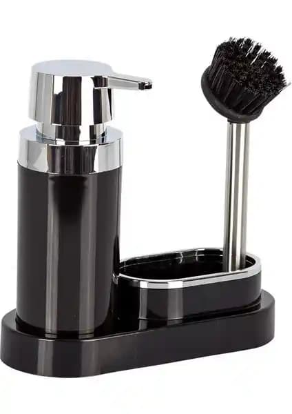 Primanova Polen Mutfak Tip Sıvı Sabunluk Siyah Estetik ve Dayanıklı Tasarım