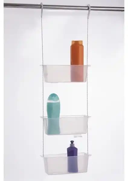 Primanova Şeffaf Havlupan Askılığı 4'lü Modern ve Dayanıklı Banyo Aksesuarı