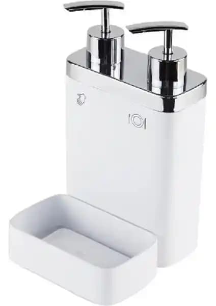 Primanova Viva Mutfak Sıvı Sabunluk ve Süngerlik Beyaz Modern Tasarım