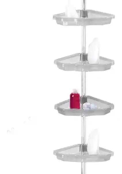 Primanova Yaylı Banyo Köşe Rafı: Estetik ve Dayanıklı Depolama Çözümü