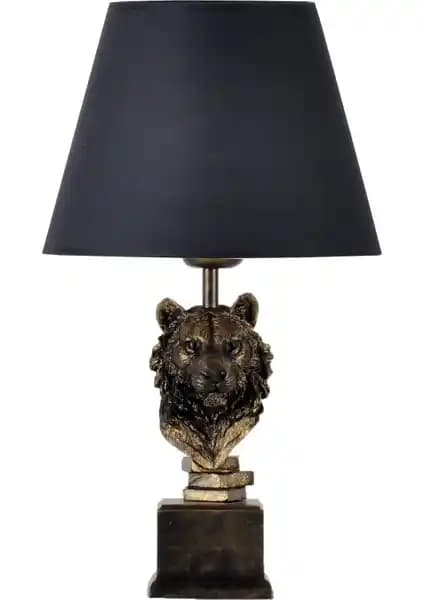 Qdec Modern Aslan Abajur Gold Gri: Şık ve Dayanıklı İç Mekan Dekorasyonu İçin