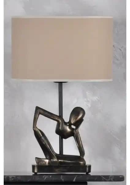 Qdec Modern İnsan Abajur Gold Bej: Şık ve Fonksiyonel Dekorasyon İçin Uygun Aydınlatma Seçeneği