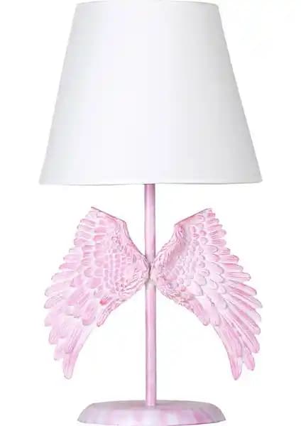 QDEC Modern Melek Abajur Pembe Beyaz İç Mekan Dekorasyonunda Şıklık ve Fonksiyonellik