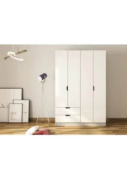 Rabi Mobilya Modern Stil 4 Kapak 2 Çekmeceli Gardırop - Şık ve Fonksiyonel Tasarım