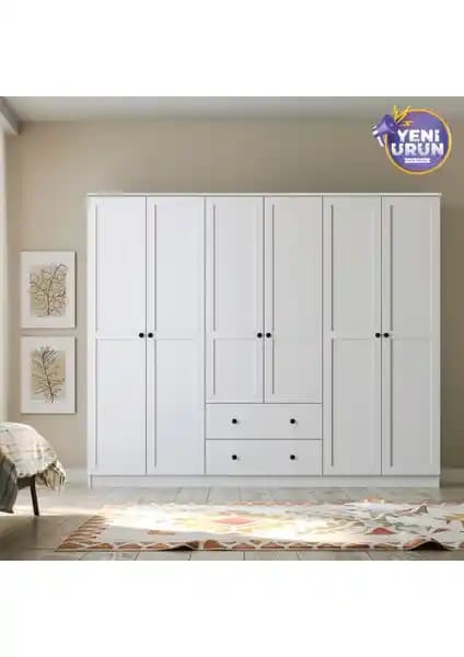 Rabi Mobilya Side 6 Kapak 2 Çekmece Gardırop ile Şık ve Fonksiyonel Depolama Çözümü
