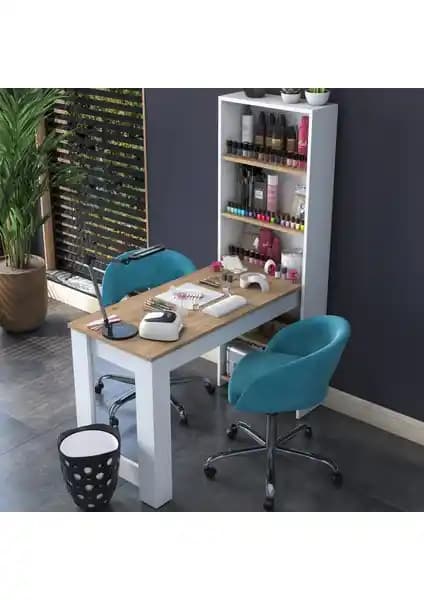 Rani BJ113 Raflı Manikür ve Makyaj Masası: Estetik ve Fonksiyonellik Bir Arada