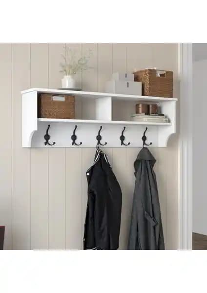 Rani P2 Modern Portmanto Duvar Askısı Beyaz 120 cm Şık ve Fonksiyonel Tasarım