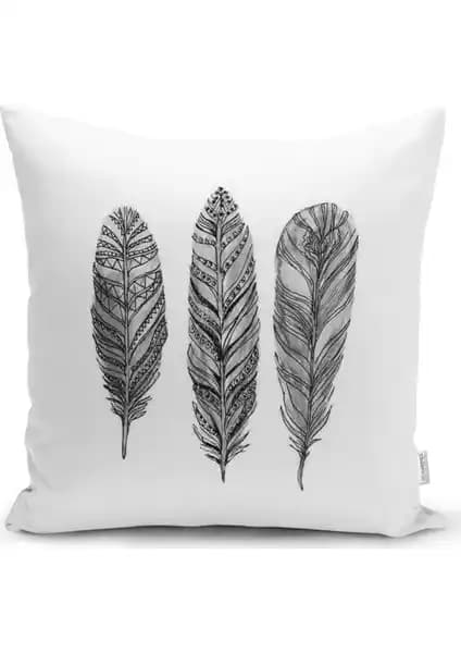 RealHomes Tüy Desenli Dijital Baskılı Modern Yastık Kırlent Kılıfı 43x43 cm