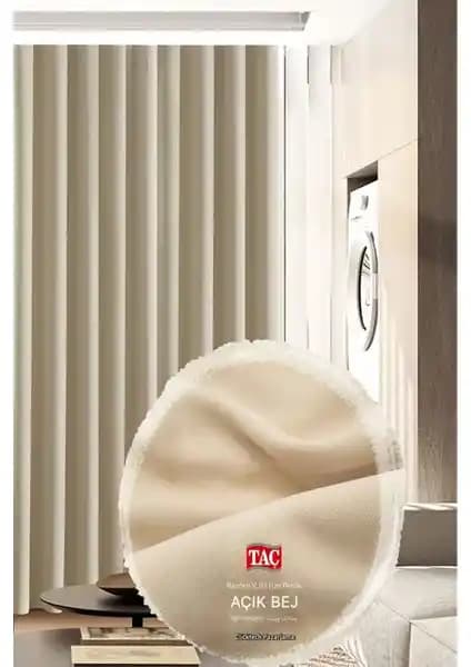 RechHome Bej Fon Perde V02: Modern Tasarım ve Kolay Kurulum İmkanıyla Şıklık Sağlar