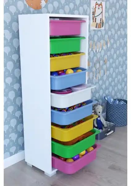 Remaks 9 Sepetli Çok Amaçlı Renkli Oyuncak Dolabı Çocuk Odası İçin Fonksiyonel ve Estetik Depolama Çözümü