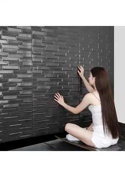 Renkli Duvarlar NW66 Siyah Opak Kendinden Yapışkanlı Panel Dekorasyonu İçin Uygun