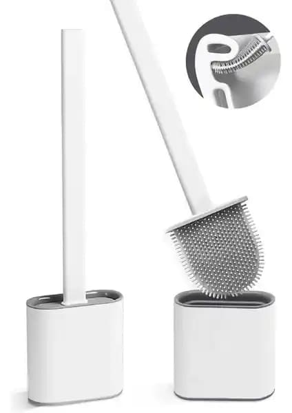 Reva Beyaz Silikon Klozet Fırçası ve Tutucu: Modern ve Hijyenik Banyo Temizliği Çözümü