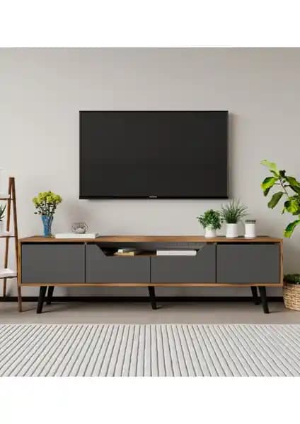 Roma Ahşap Ayaklı TV Ünitesi: Modern Tasarım ve Fonksiyonellik Bir Arada