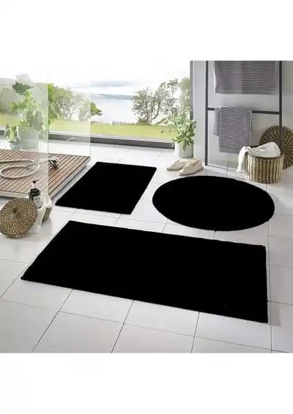 Sarar Post Peluş Banyo Paspas Takımı 3'lü - Şık ve Güvenli Banyo Aksesuarı