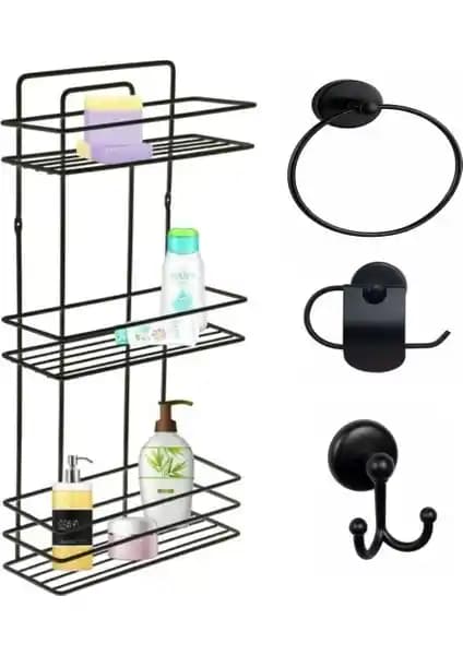 Sas Siyah Banyo Aksesuar Seti 3'lü Modern ve Dayanıklı Tasarım Özellikleri