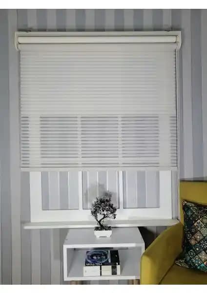 Serin Home Collection Krem Çizgili Çift Kanatlı Stor Perdeler ve Özellikleri