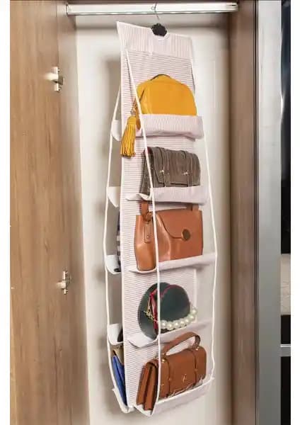 Serstil 10'lu Çanta Organizer Pembe Çizgili – Çok Amaçlı ve Dayanıklı Depolama Çözümü