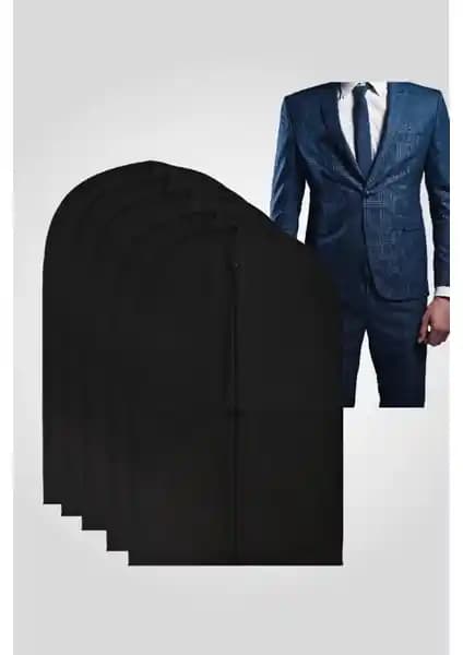 Serstil 5 Adet Siyah Takım Elbise Kılıfı Gamboç Dayanıklı ve Pratik Saklama Çözümü